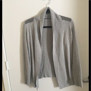 Banana Republic Gray Leather Accent Cardigan